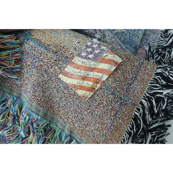 NWT Tapestry Angel of Love Throw Blanket Lena Liu 50X60 Fringed Roses Garden - Picture 2 of 8